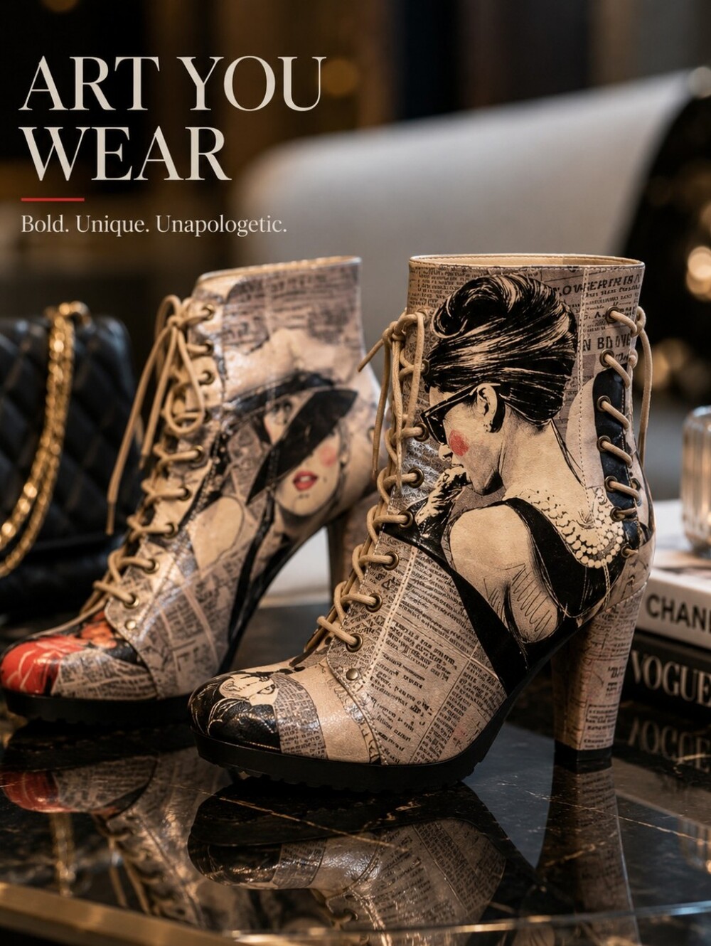 NEW- DOGO, Chunky Boots, High Heel Boots, Gothic Shoes, Custom Boots, Platform